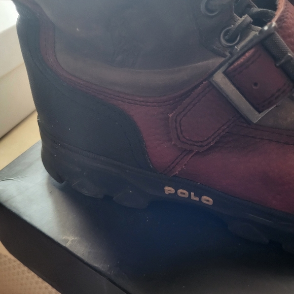 Polo High-Top Boots in Burgundy and Olive Size 10.5 The Condition Is Good, - Picture 7 of 9